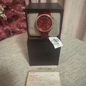 Michael Kors Red and Gold Women's Watch